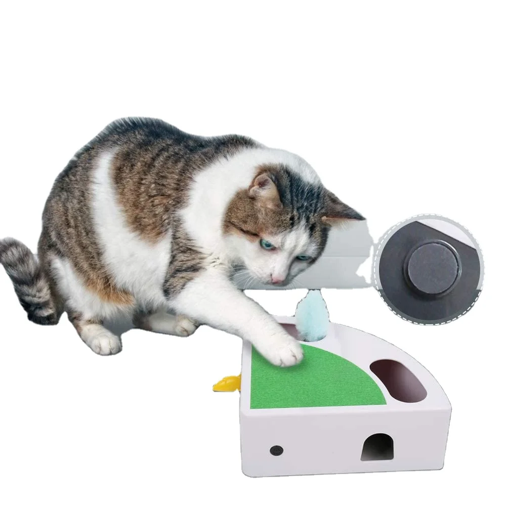 Automatic Cheese Cat Toy Interactive Electronic Mouse Hunt Durable Toy with Multiple Play Modes Fun for Kittens to Pounce