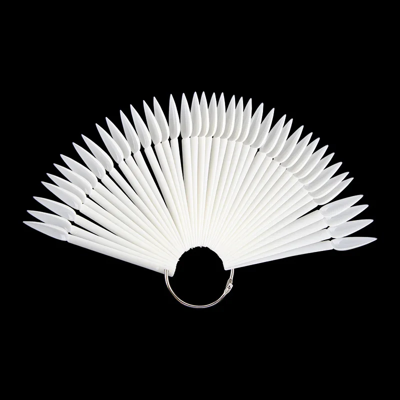 Cheap Fan 40 Tips Nail Polish Display False Nails Art Palette Color Chart With Ring For Color Card Display