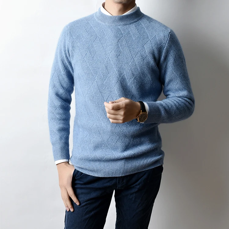 100% pure cashmere warm men crew neck sweaters cardigans