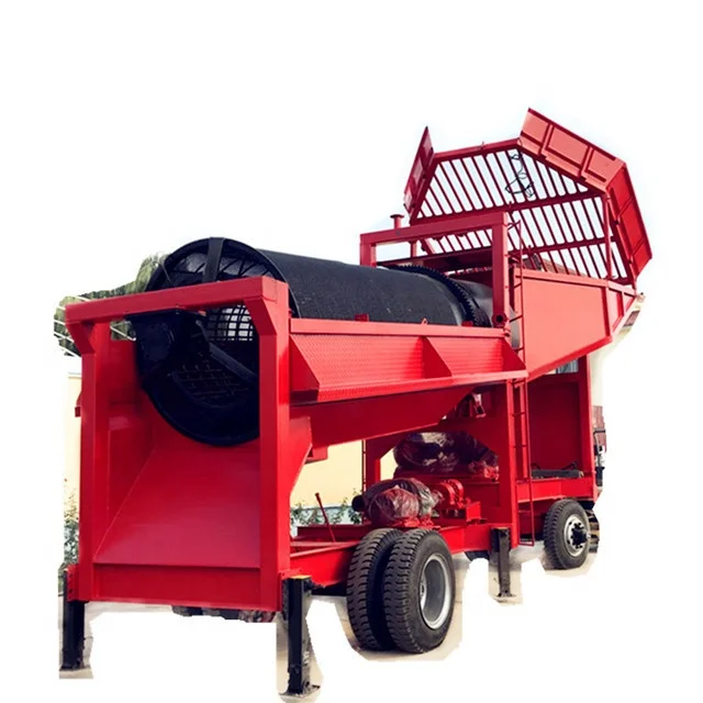 China Portable Mining Mobile Gold Trommel /Screen Mining Alluvial/river Gold Trommel