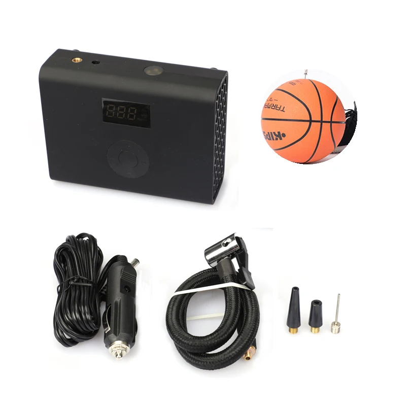 Hot Product Battery Powered Digital Usb Mini Cordless Portable Football Inflator With LED Light ABS Car Tyre Air Pump