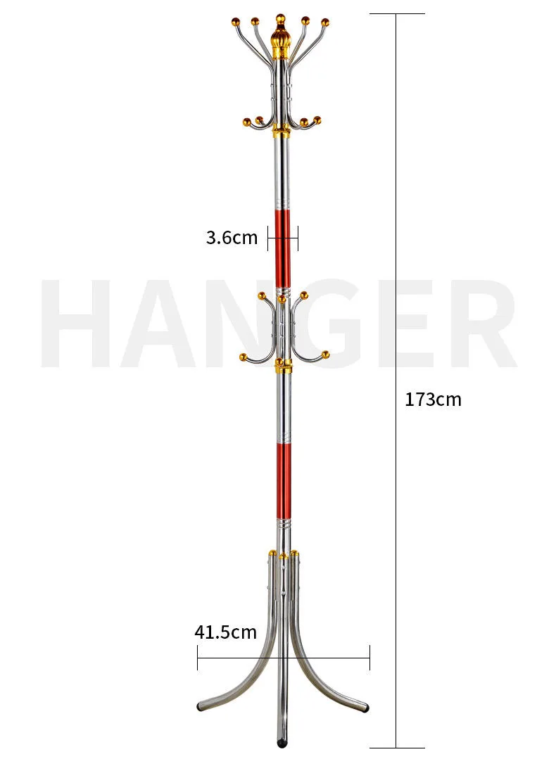 Tree Hanger Stand Stainless Steel Storage Hanging Shelf Metal Coat Rack