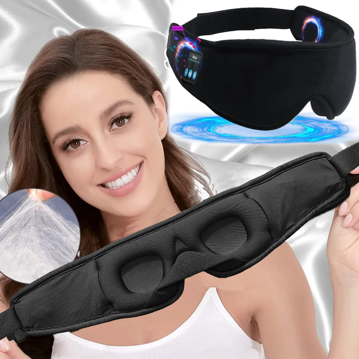 Наушники для сна беспроводная 3D маска глаз 5 0 Bluetooth моющиеся наушники боковых шпалов