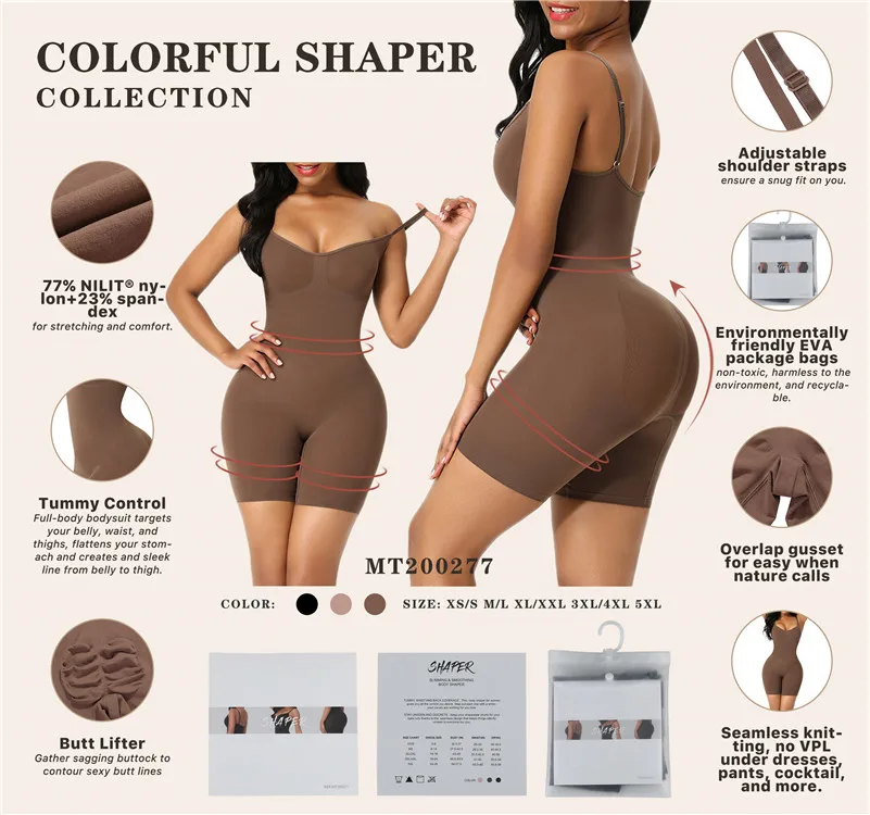 
High Elasticity Women Butt Lifter Shapewear Slimming Tummy Control Full Body Shapers 