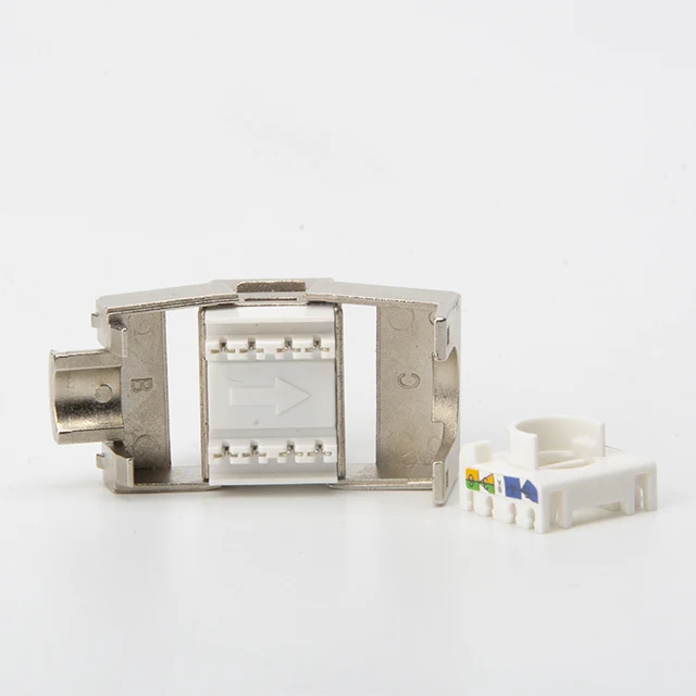High Quality Network  Cat5e cat 6 cat6a cat7 Shielded Modular jack tooless FTP 180 degree rj45 keystone jack cat6