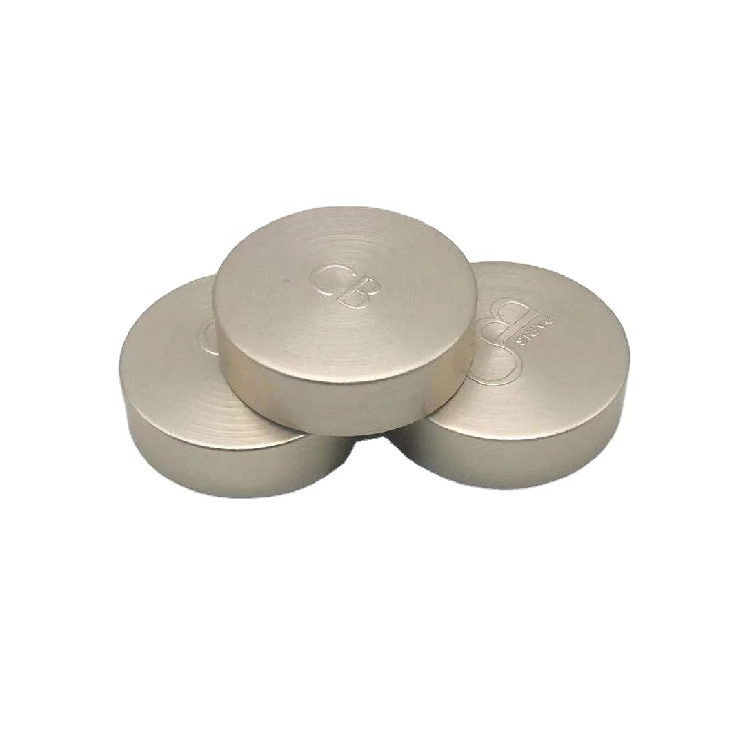 cosmetic gold brush screw cap with custom embossed logo aluminum jar lid