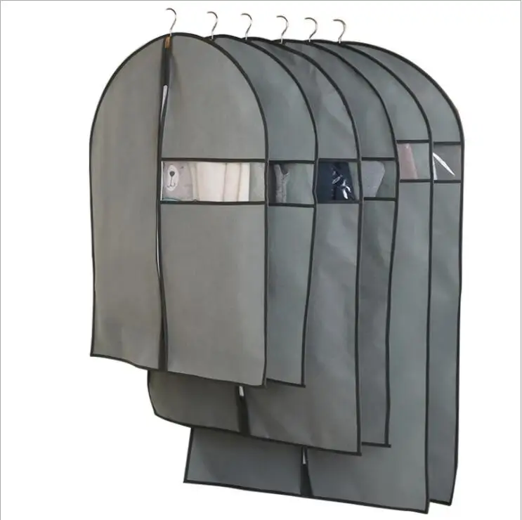 Custom Brand Name Non Woven Transparent Pvc Clear Garment Suit Cover Bags For Men