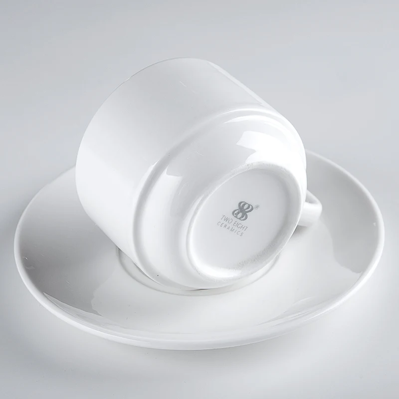 
High Temperature Restaurant Cafe Bar Porcelain Coffee Cup Factory, Tea Cup Sets, White Cups And Saucer Ceramic 