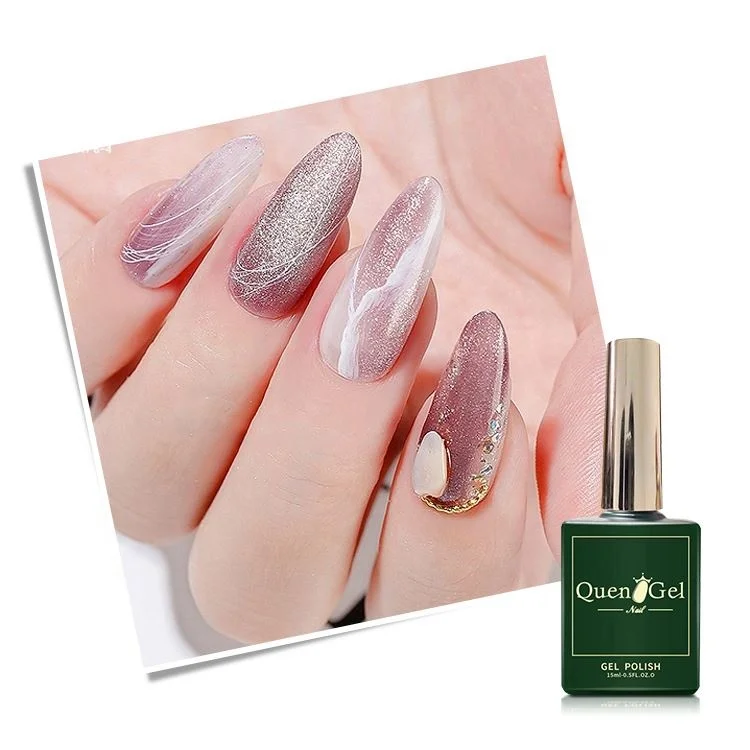 2020 Quengel New Style 5D Cat Eyes Magnetic Rose Gold UV Gel Polish Nail Gel Art Cat Eye Gel