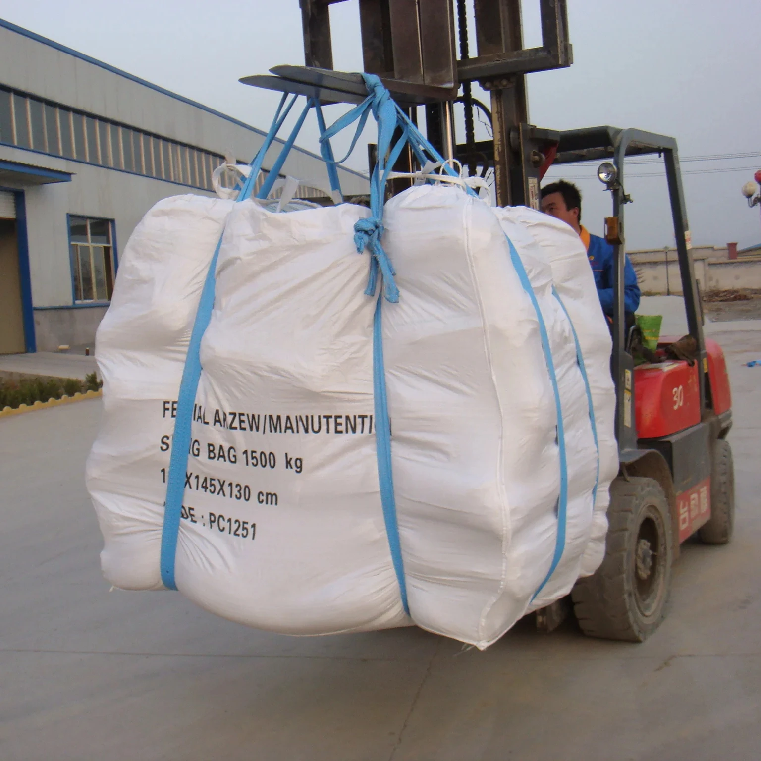Sling Bag soft pallet for Cement 1500kg Acceptable Breathable Flat Bottom Available HUAXIANG 105*145*132cm 2000pcs Top Full Open