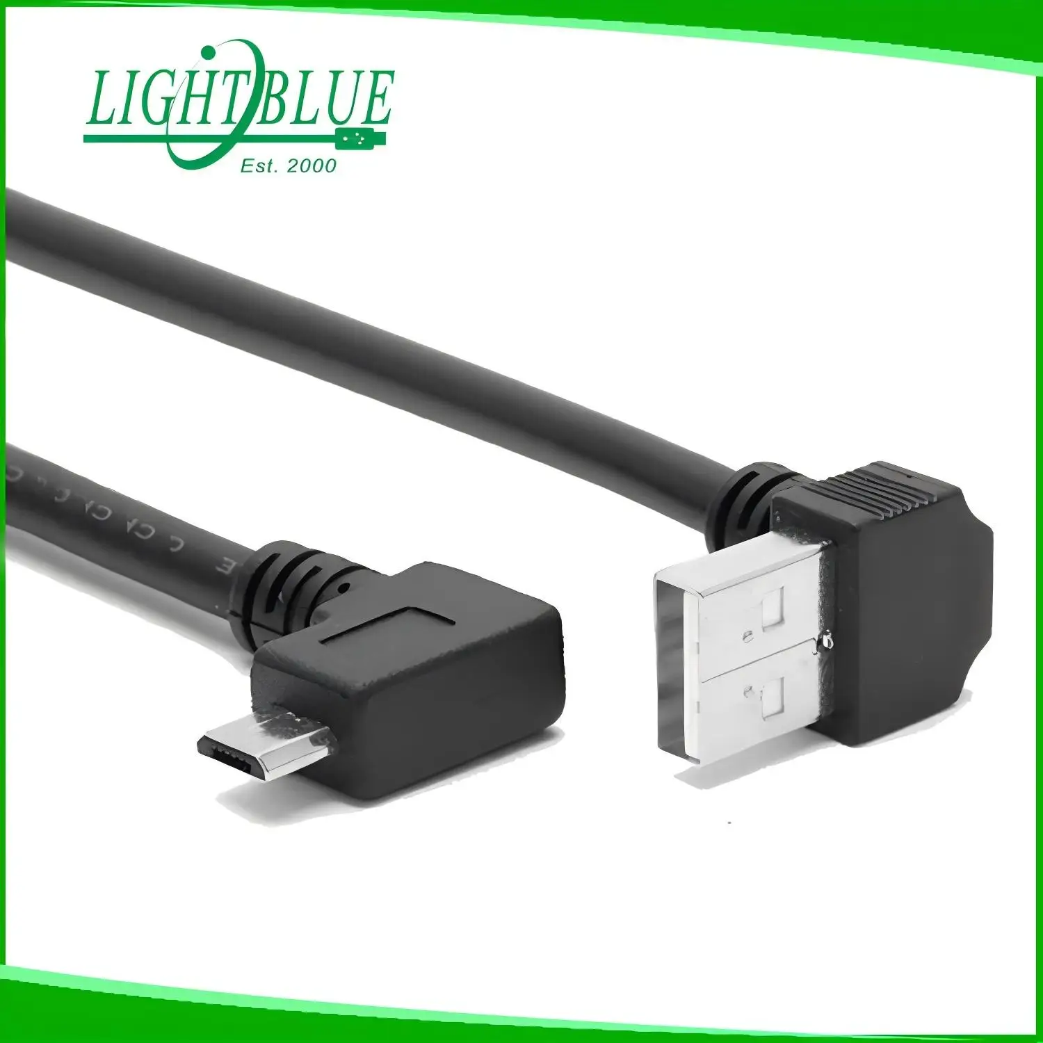 Up Angle 90 Degree Micro USB Cable Fast Charging USB 2.0 Data Sync Compatible for Samsung Galaxy S7 Edge S6 S5, Moto E6 5 4, LG