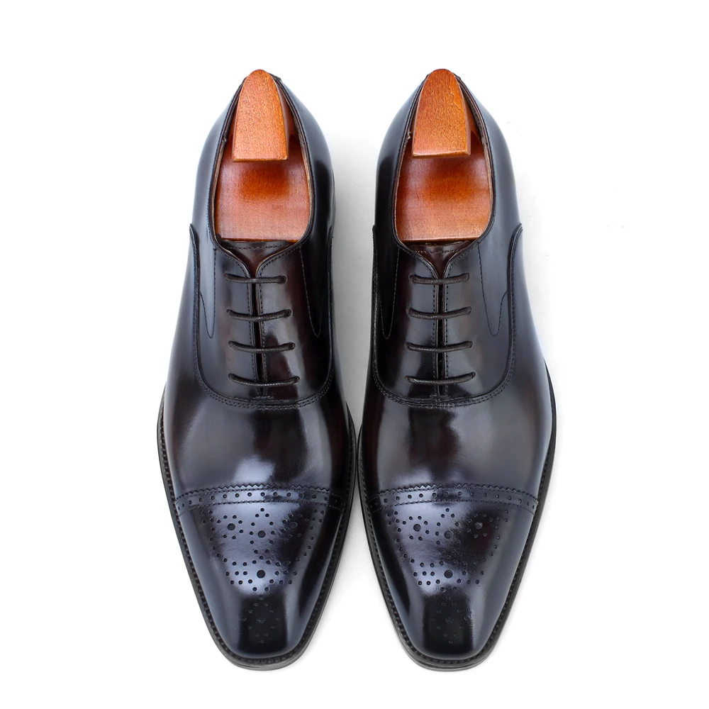 F64-SH2 New Stylish Classic Brogue Oxford Office Wedding Fashion Handmade Genuine Leather Formal Mens Dress Shoes