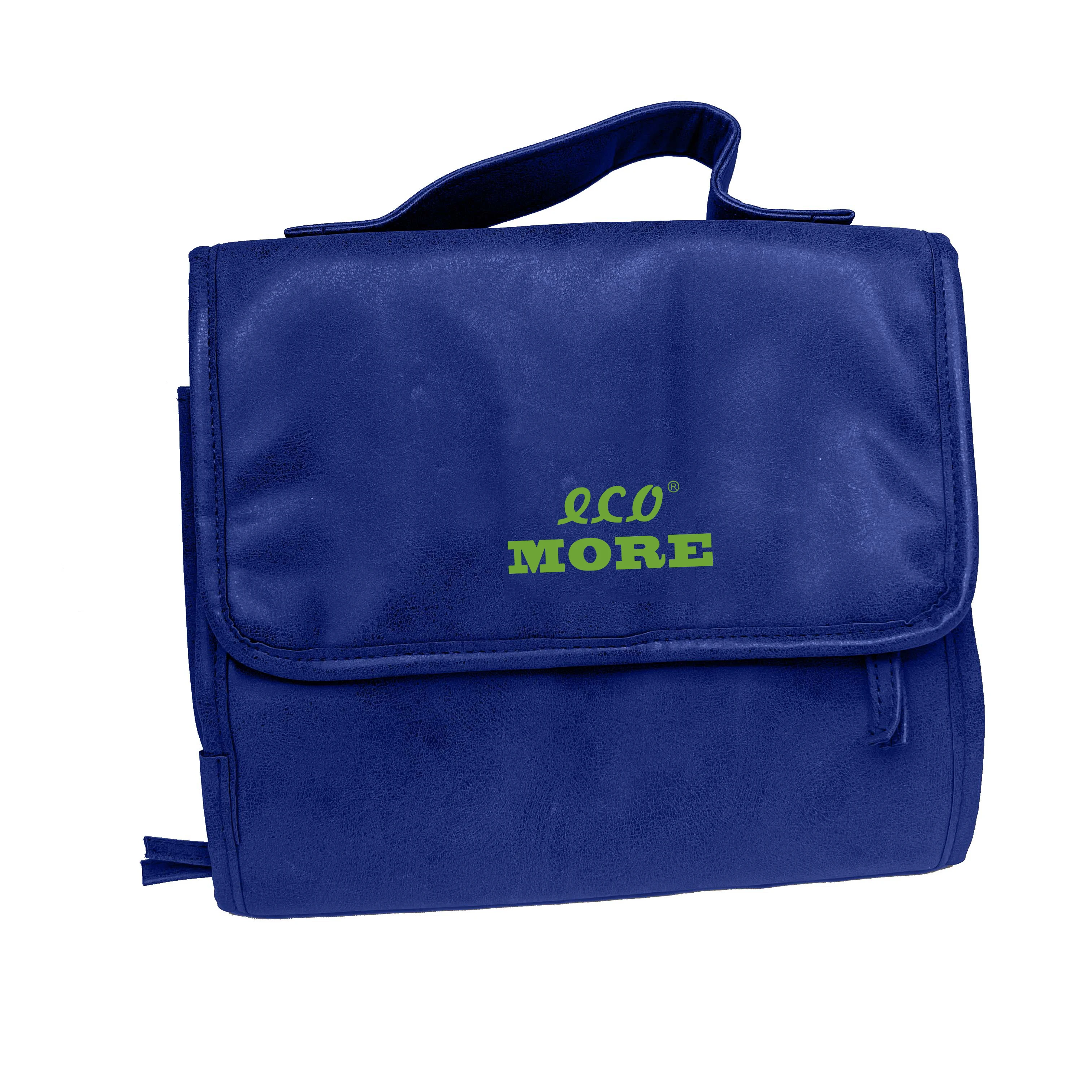 Eco friendly Travel Polyester Makeup Case Fold up Cosmetic Bag Hanging Recycled Leather toiletry fold up pouch Organizer Pouch