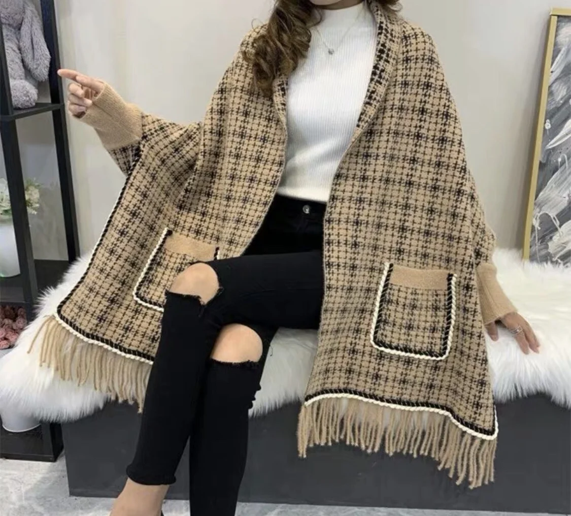2022 autumn winter thick warm cashmere scarves shawls blanket scarf for women lady