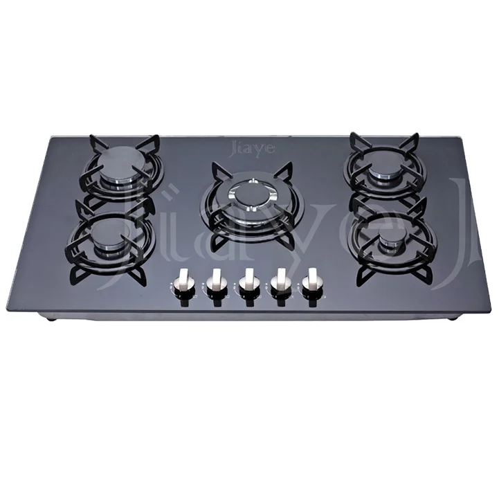 Customization Tempered Glass Panel 5 Burners Gas Stove 5 Burners Gas Hobs Kitchen Gas Stove
