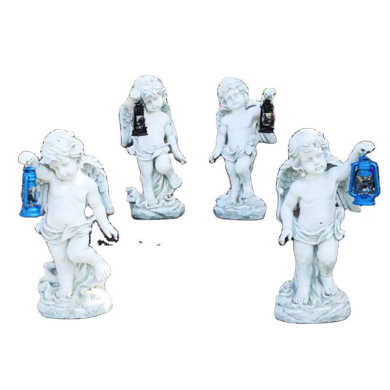 life sized marble Figure Stone statues sculpture For Garden Angel  Sculpture Lamps Art Artificial Stone Garden Landscape Statue