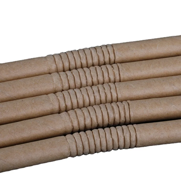 Eco-Friendly Disposable Kraft Paper Straw Biodegradable Bubble Tea Paper Straw Individually Wrapped