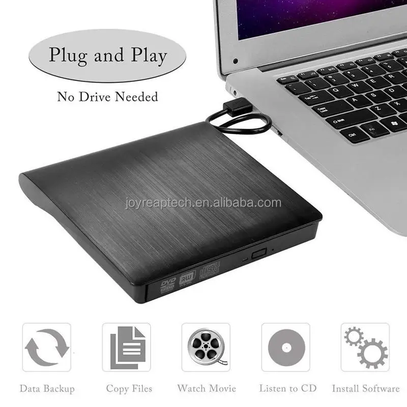 External DVD ROM Optical Drive USB 3.0 CD/DVD-RM CD-RW Player Burner Slim Portable Reader Recorder Portatil for iMac Laptop