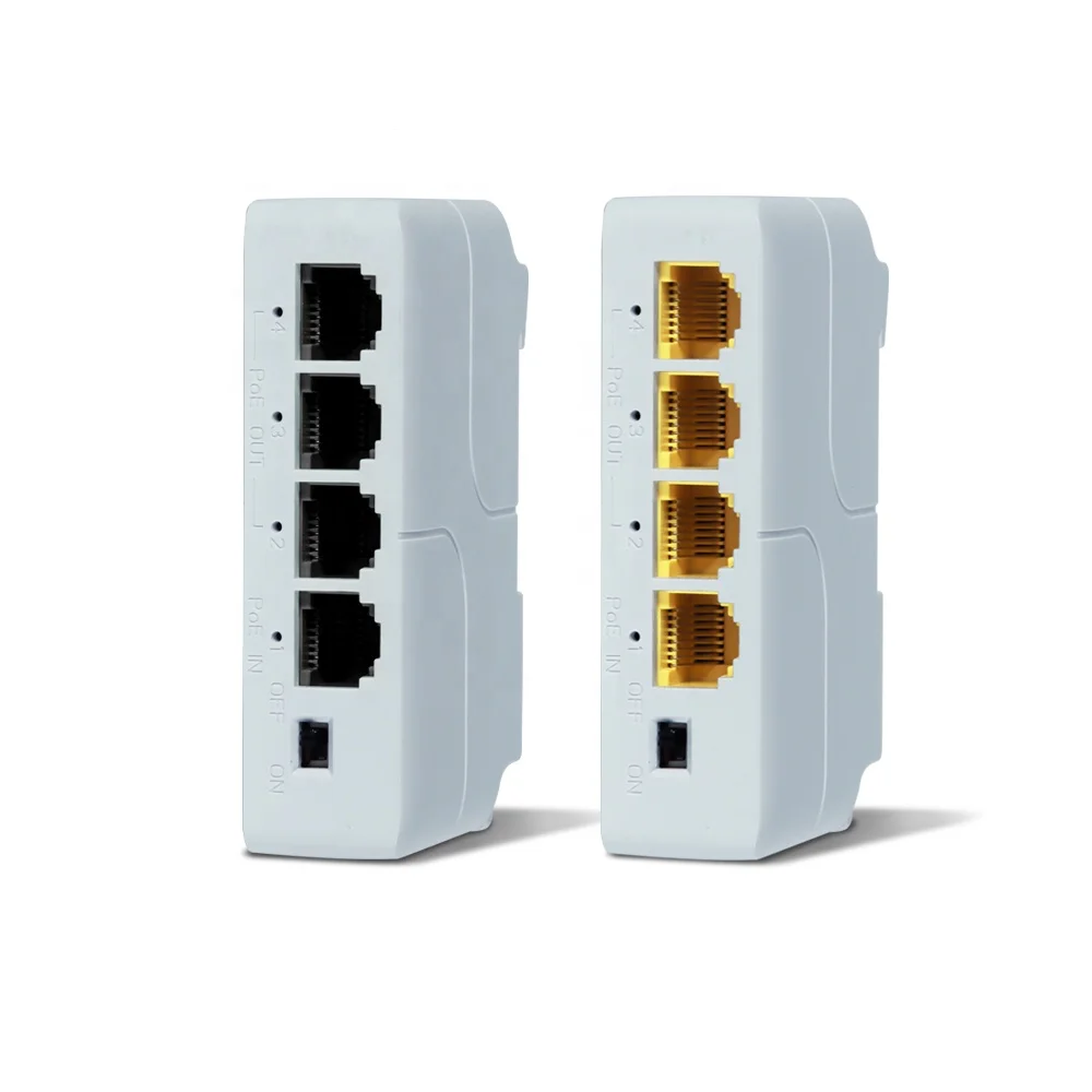 3 Port PoE Extender  100 Meters(328 ft) Extender IEEE802.3af/at Compatible 1 in 3 Out network extension Power PoE De