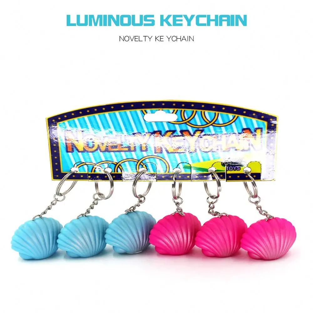 Mini Silicone Keychain Light Up Toys Conch Custom Keychain With Led Flashing