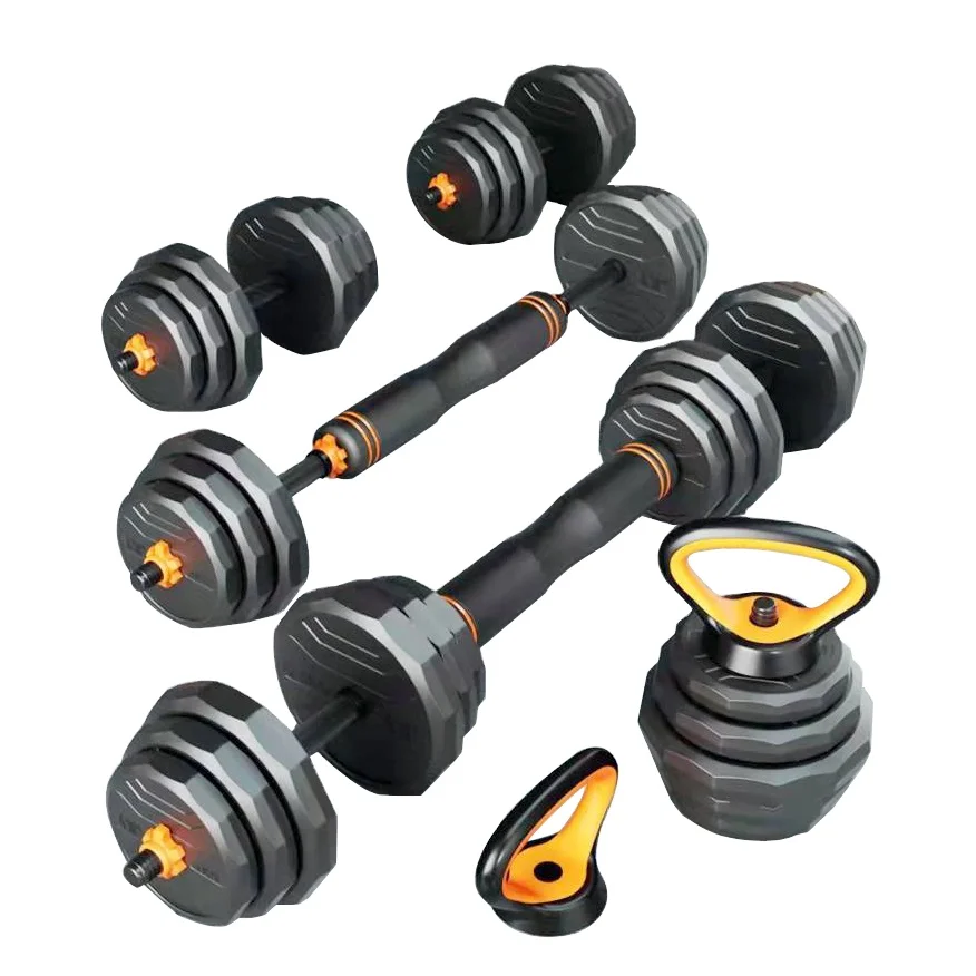 Hot sale 6 In 1 50kg Fitness Equipment Cast Iron Dumbbells Gym Weights Adjustable Dumbbell And Barbell Set