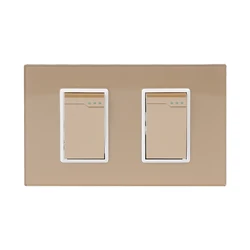 European Union British Standard Home Wall Socket Button On/Off Light Switch, 2 gang 1 way wall switch