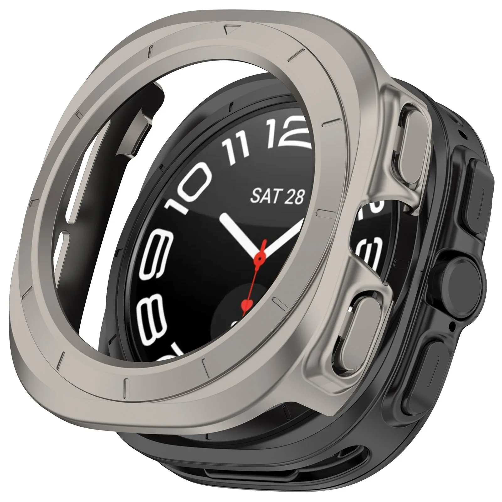 Половина упаковки Eraysun полый чехол для Samsung Watch 7 Ultra 47 мм защитный