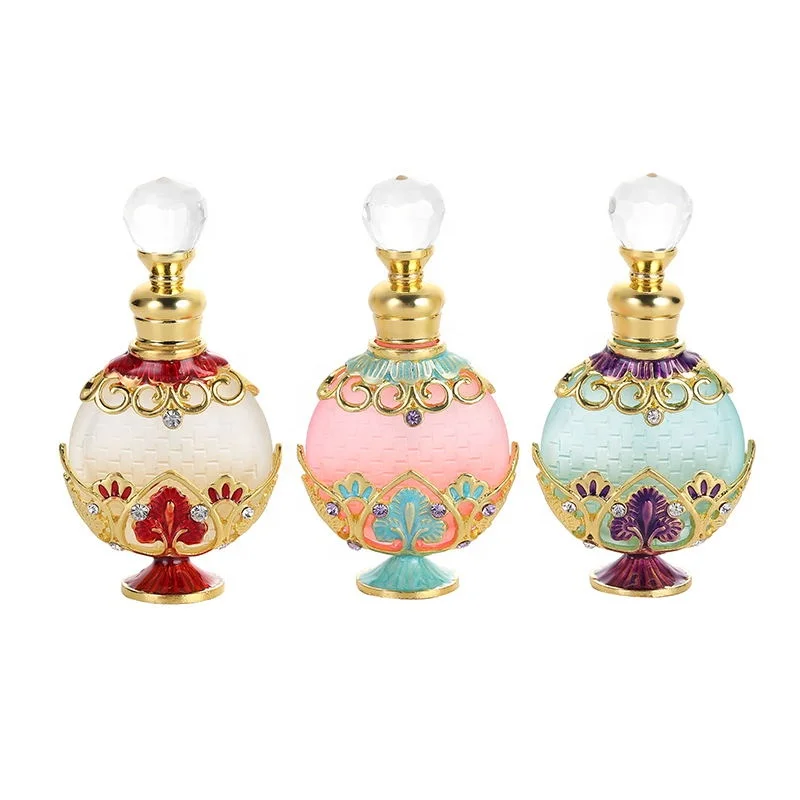 8-10ml Metal Perfume Bottle Empty Glass Essential 0il Attar Refillable Bottles#81170