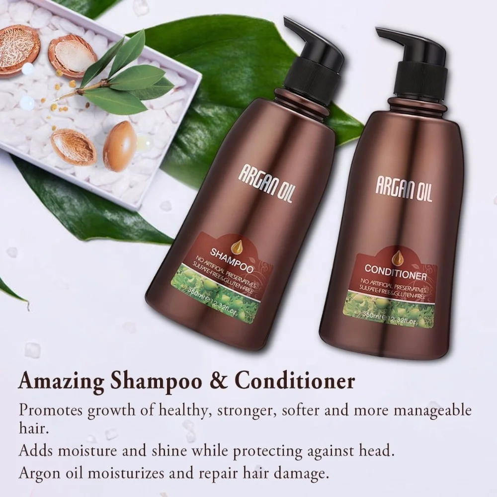 Morocco Argan Oil Hair Shampoo with argan oil keratin fatty acids proteins for hair loss prevention making smoother