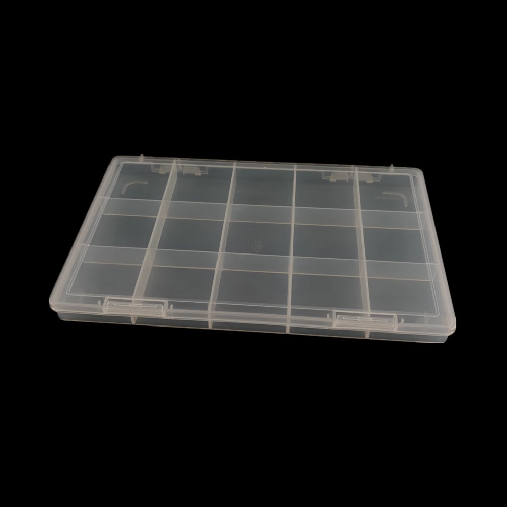15 Slots Transparent Plastic Jewelry Organizer Box Compartment Storage Container for Bead Rings Jewelry Display Organizer