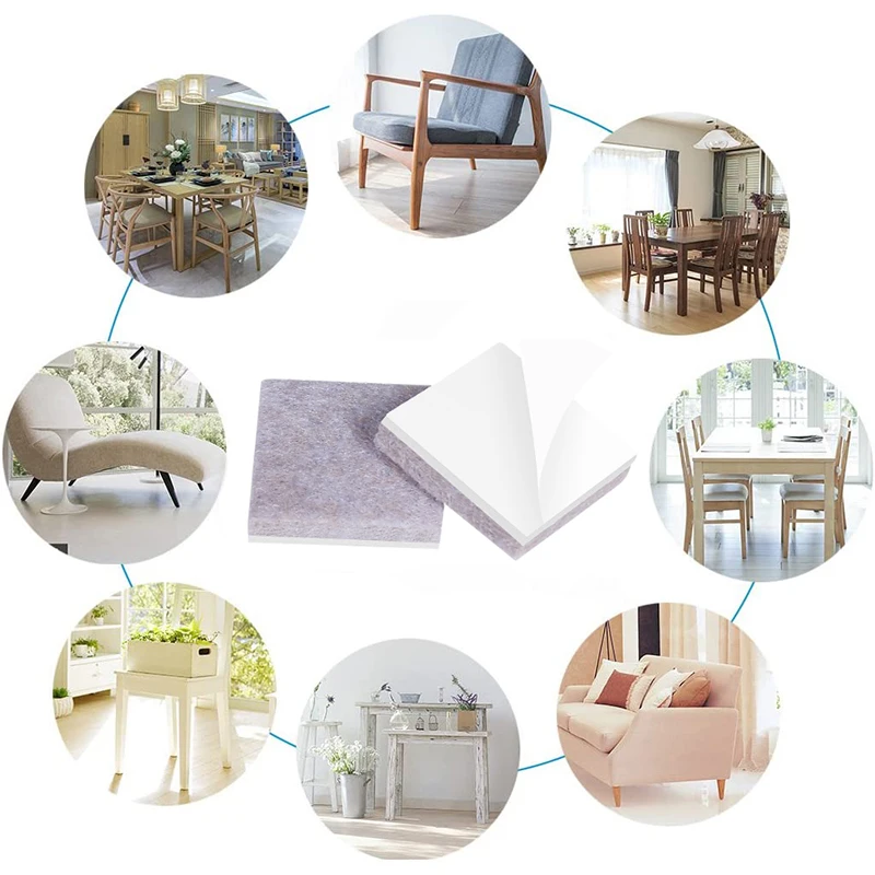 Felt Pads Furniture Feet Protector 5mm Square Table Chair Leg Stickers Cover Mats Wood Floor Protectors Bottom Anti-Slip Pads