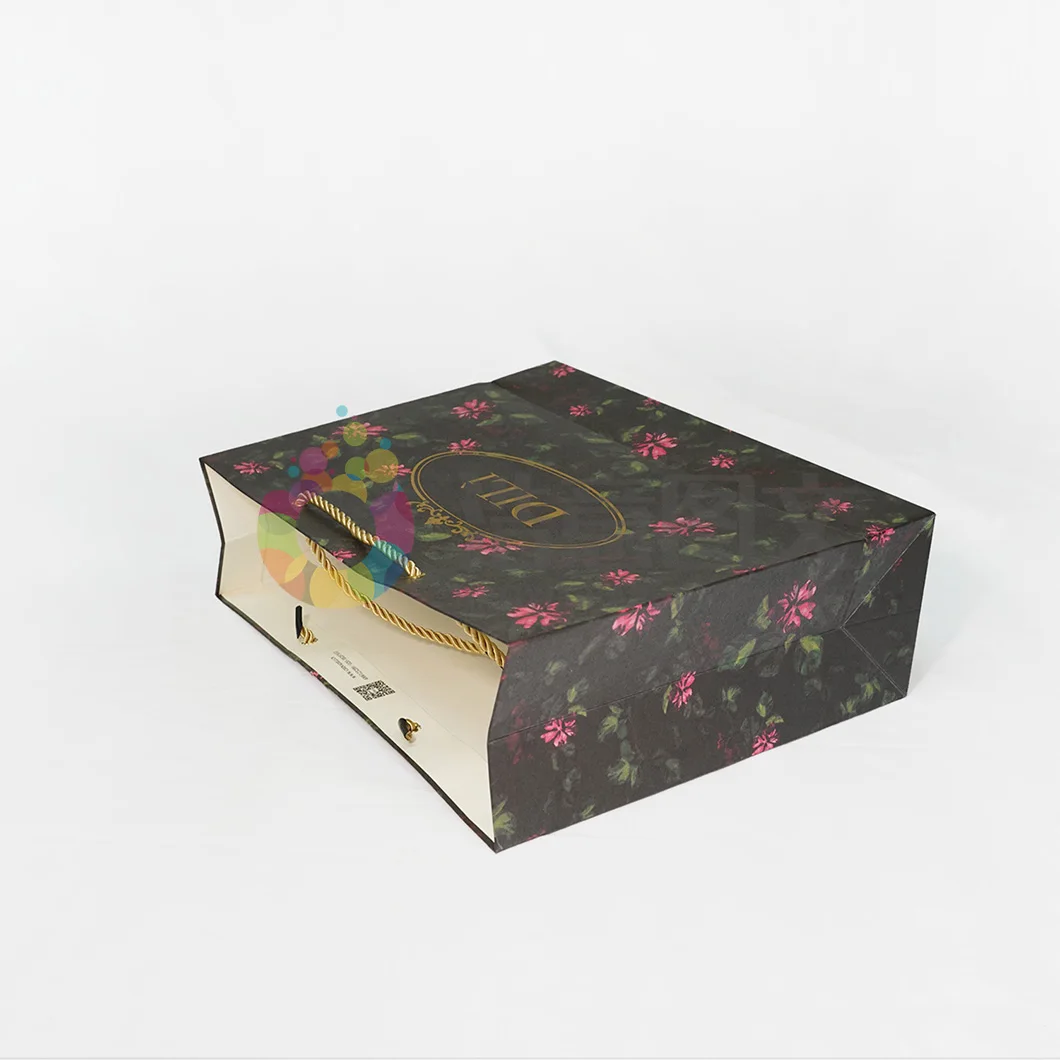 Wholesale Paper Bags Custom Designs Garment Perfume Bag Gold Foil Paper Gift Shopping Bags With Handle