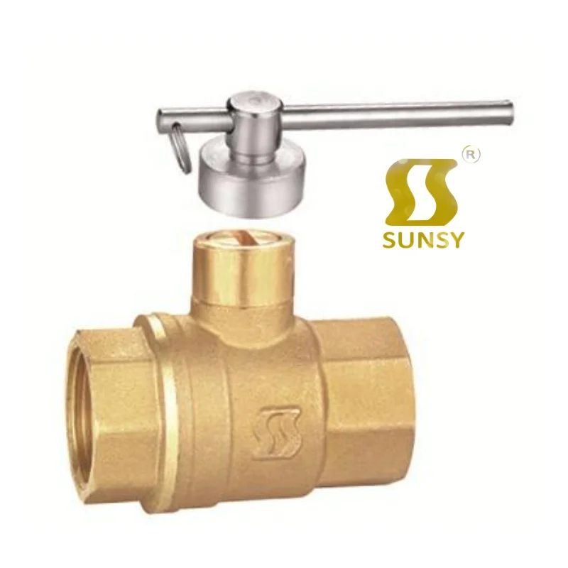 Yuhuan shunshui sunsy factory full bore locking lockable lock brass ball valve for water irrigation system flow master