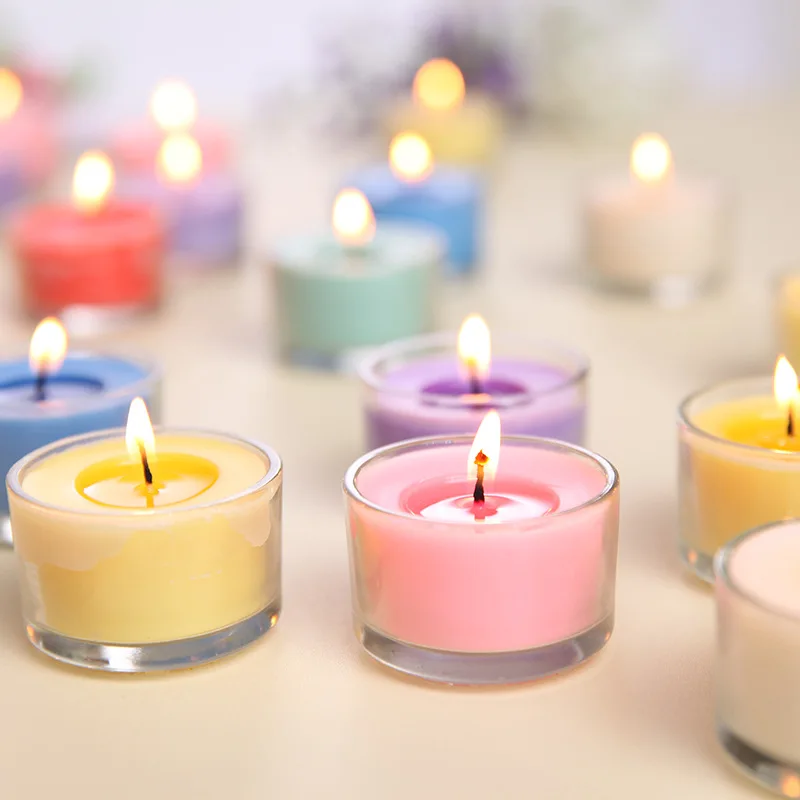 Customized 100% scented soy wax candle aromatic candles different color Glass Candle