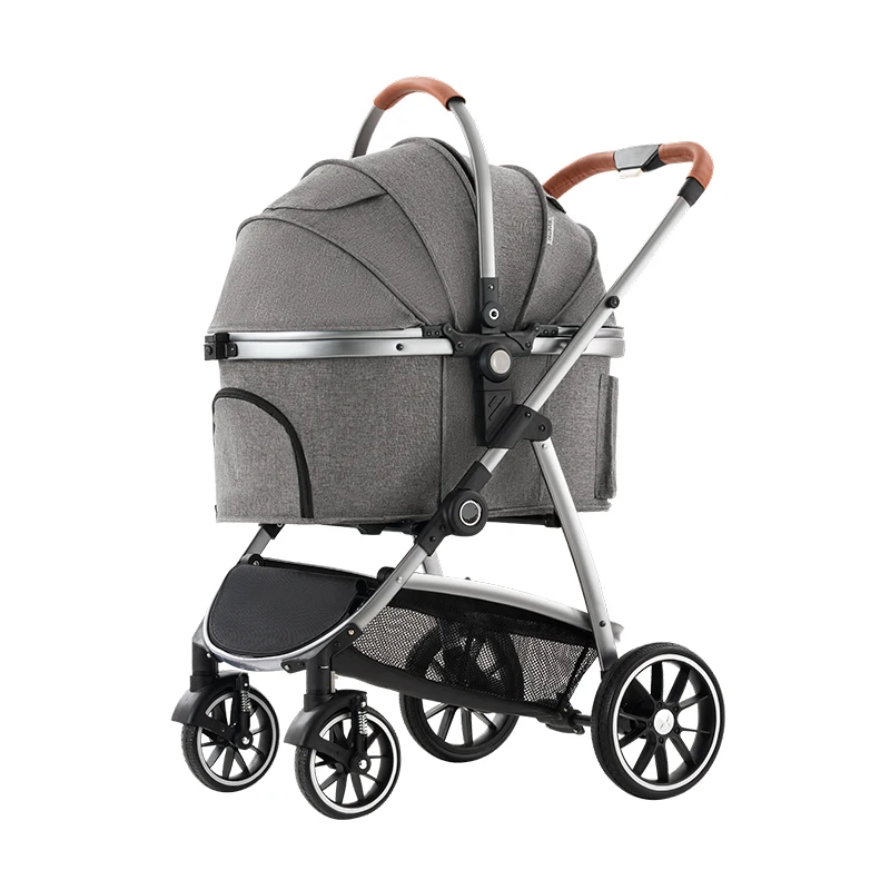 Wholesale hot sale luxury pet dog catstroller travel detachable  4 Wheels Pet Dog Stroller