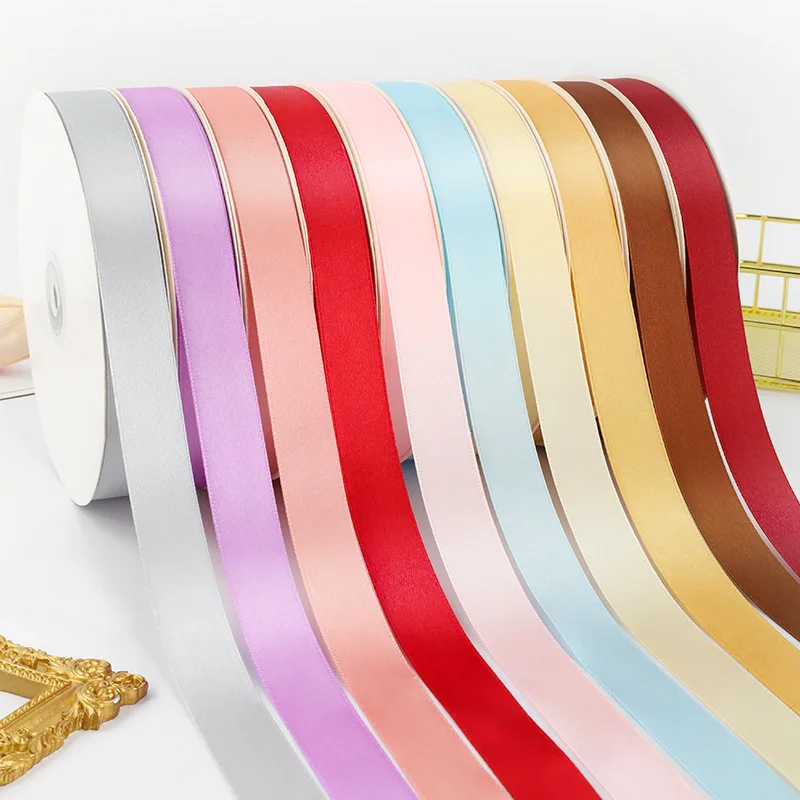 Custom Fabric Ribbon Silk Satin Roll,Color Satin Wired Ribbon Fabric Ribbon Use for Gift Package Making Balloons Craft