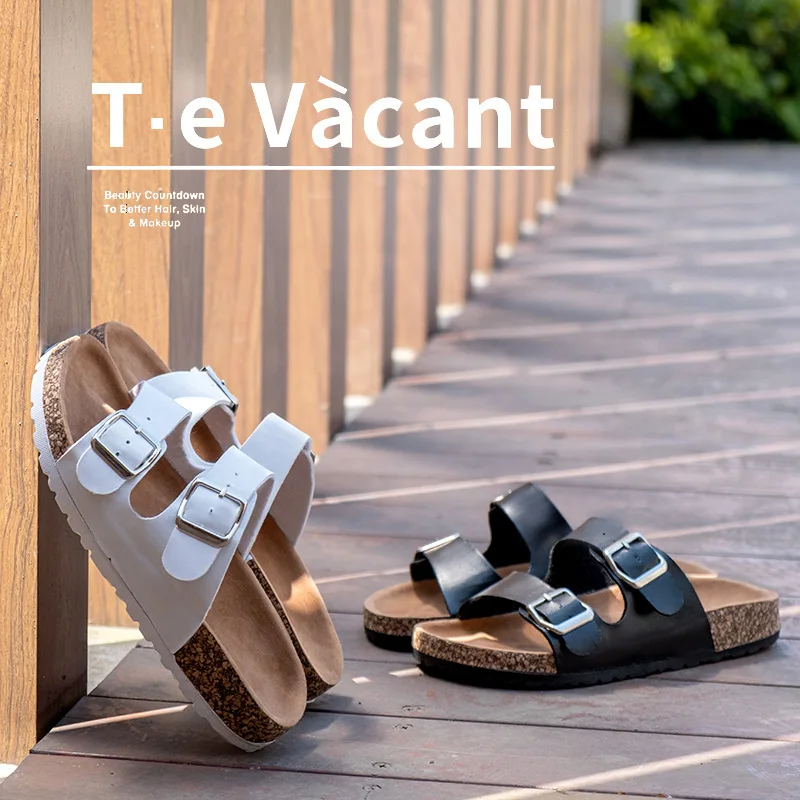women Gel Midsole Material Recommend home cork shoes sandals slides slippers