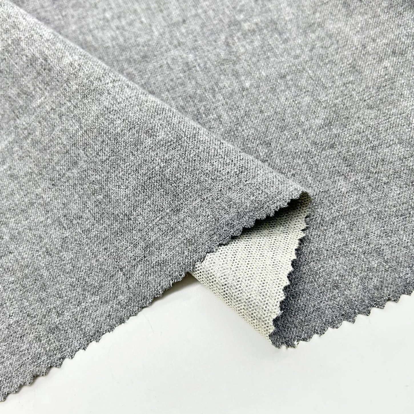 wholesale cottony touch 100% polyester twill waterproof TPU Laminated Membrane  heather grey gabardine fabric forcoat