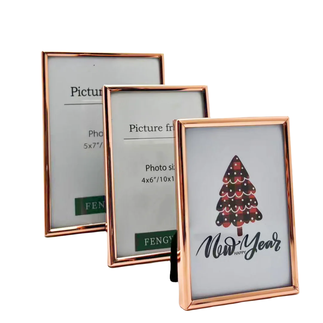 Metal Photo Picture Frame Aluminum Alloy with Glass or Plexiglass 4 Color 4x6 5x7 8X10 11X14 Inch Rose gold Silver Black Gold