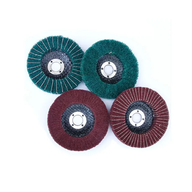 red non woven buffing wheel 5inch polishing flap wheel scouring pad