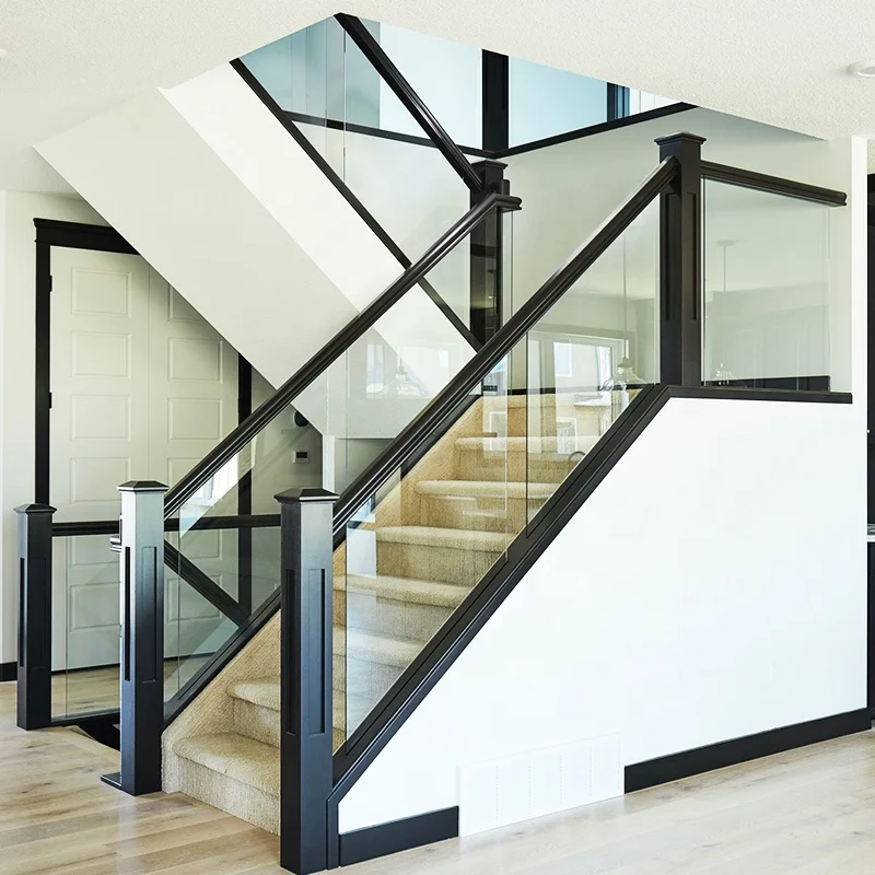 Factory Price Top Sale Indoor Outdoor Stainless Steel Post Balcony Balustrade U Channel Glass Railing Led Light Deck Guardrail