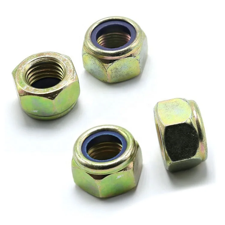 DIN985 nylon insert lock brass hex nut for connect parts