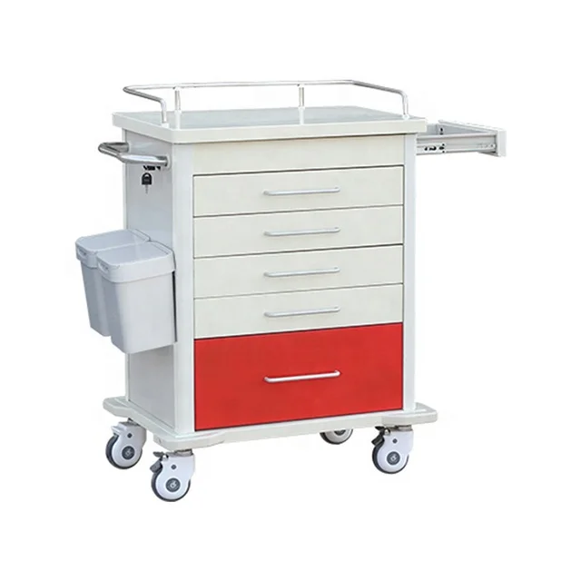 
Therapeutic drug delivery supplier abs medical trolley cart stretcher round cart patient abs plastic medical trolley 