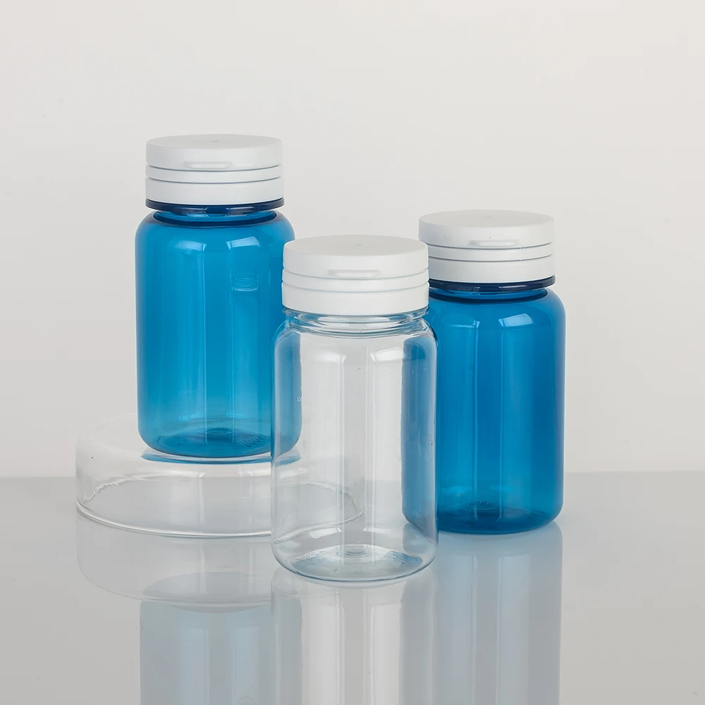 Customized Empty Plastic Packaging Clear Large Size pharmaceutical bottle Capsule Vitamin Pill Bottle With CR Child Proof Cap