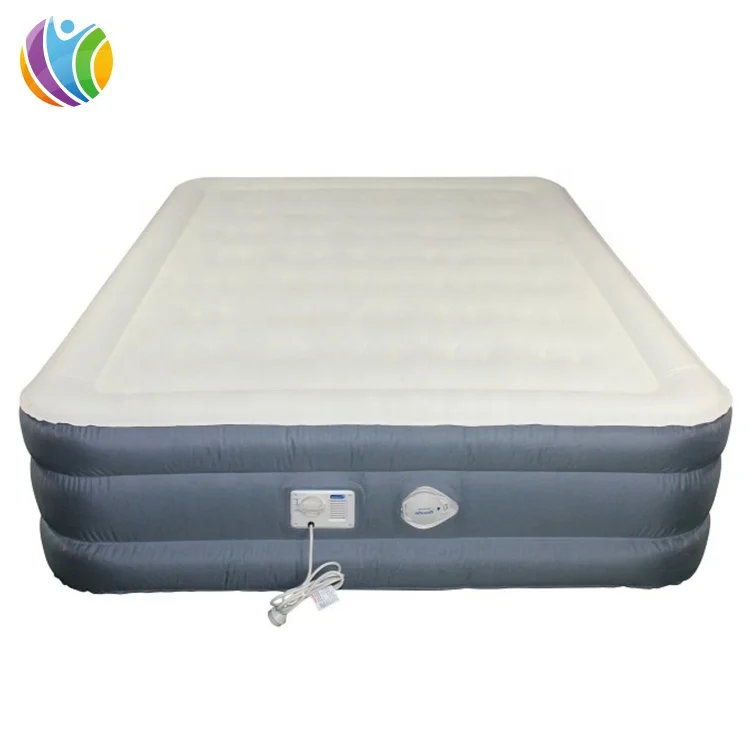 Эко-дружественных надувные кровати матрас 3 слоя надувная подушка для воздуха флокирование надувной матрац с Цена по прейскуранту