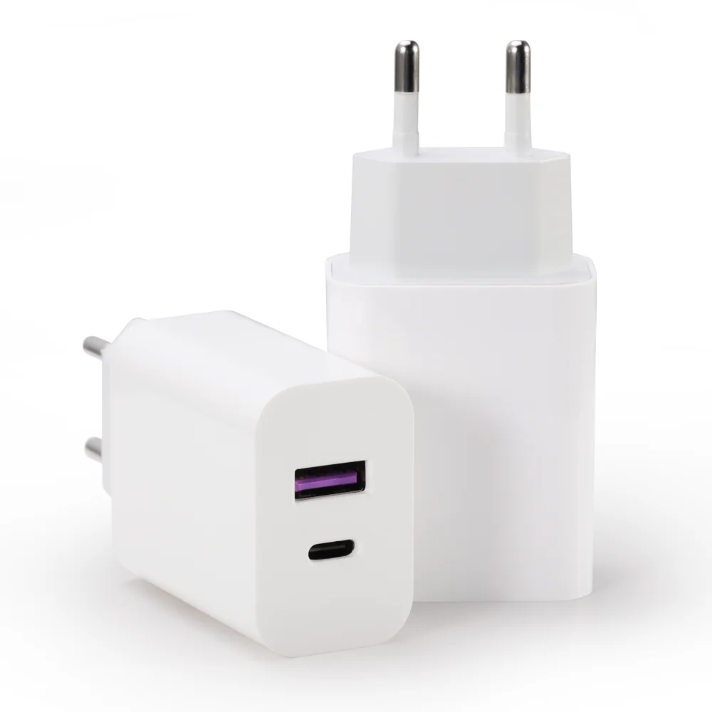 USB Type C 2 Ports Wall Plug Mobile 20w Charger UK 3 Pin EU US Plug for i phone 12