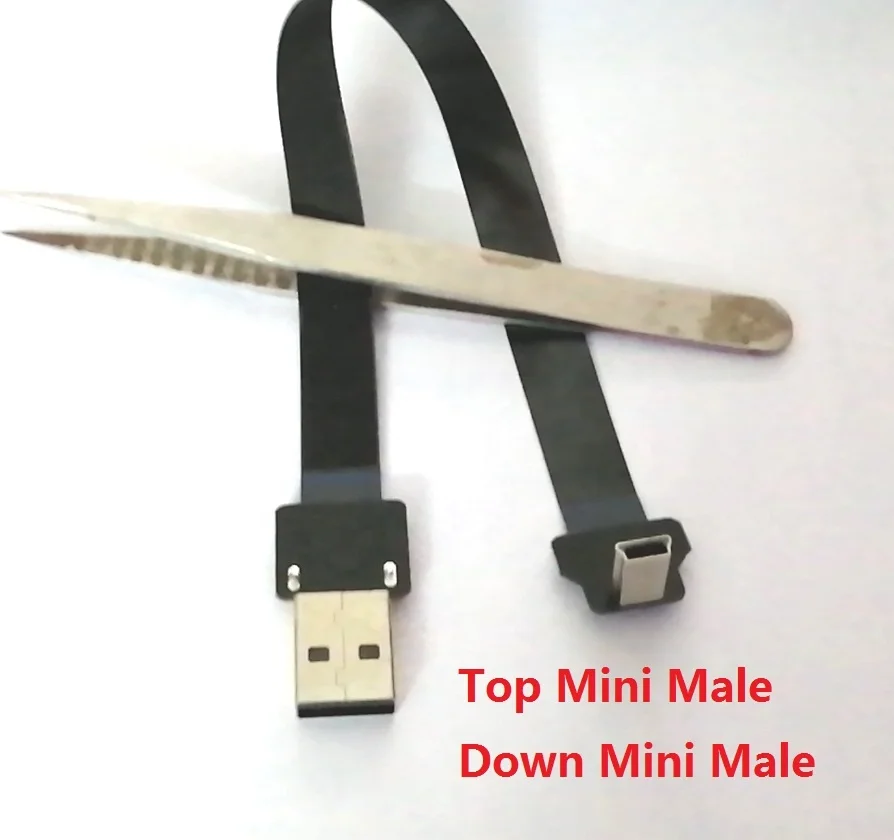 FPC usb cable  Top angle Mini usb Male to USB A Male ultra thin flex cable