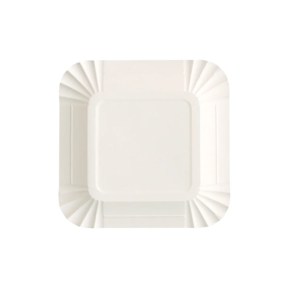 Custom Printed 6 7 8 9 10 Inches Disposable Paper Plate White and Gold Dot Dessert Plates Round Paper Plates for Wedding Party