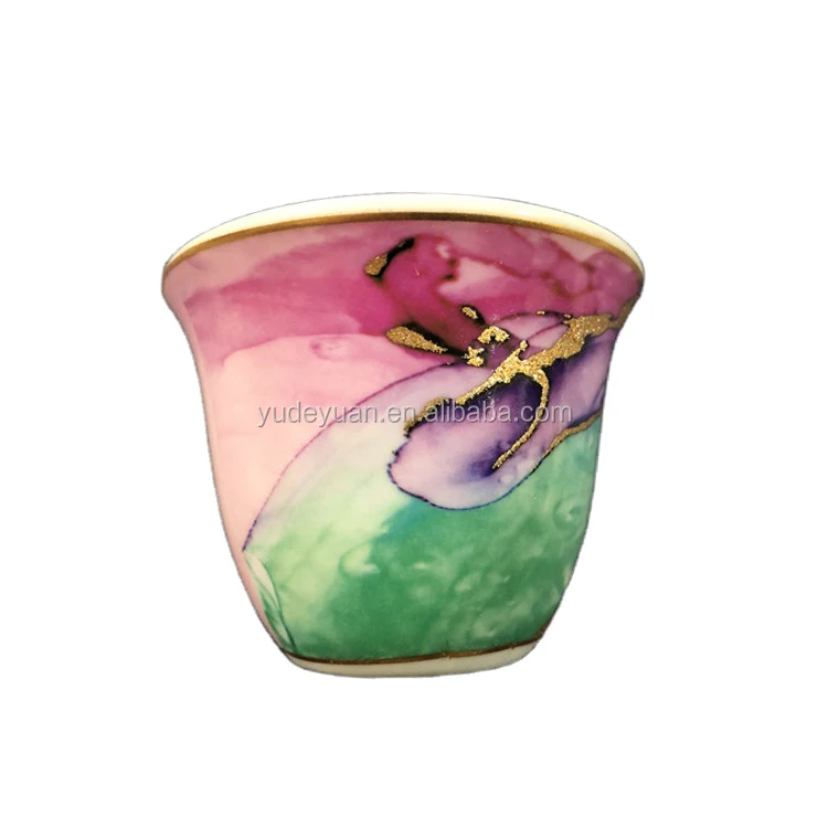 OEM ODM decal porcelain new bone china arabic 12 pcs cawa cup