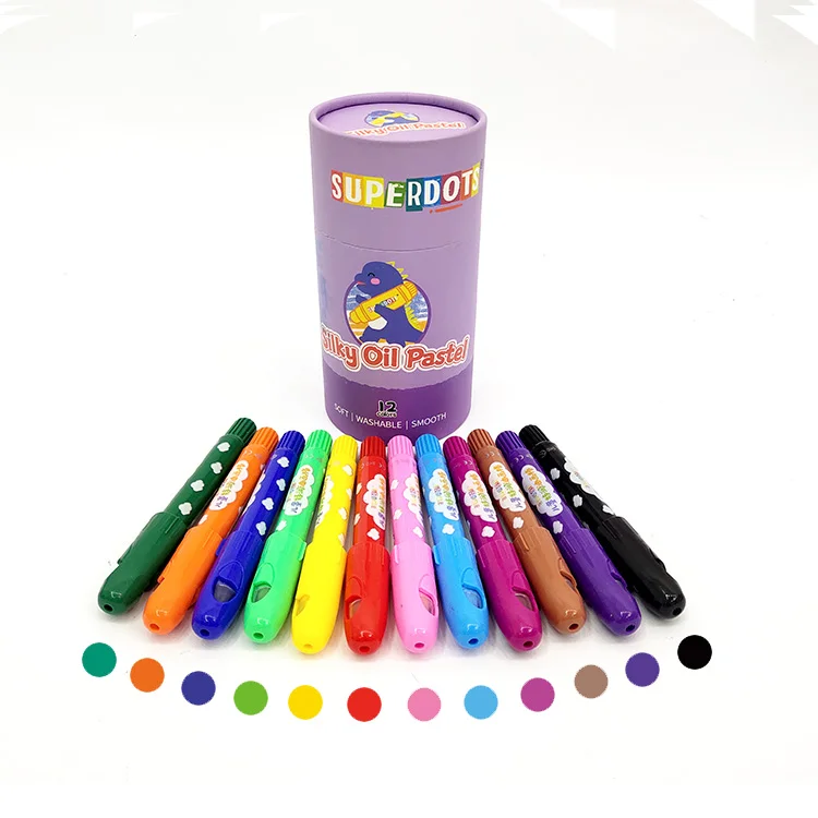 Детские мелки superdots безопасные нетоксичные моющиеся маркеры для малышей набор шелковистых масляных пастельных художественных маркеров 12/24/36